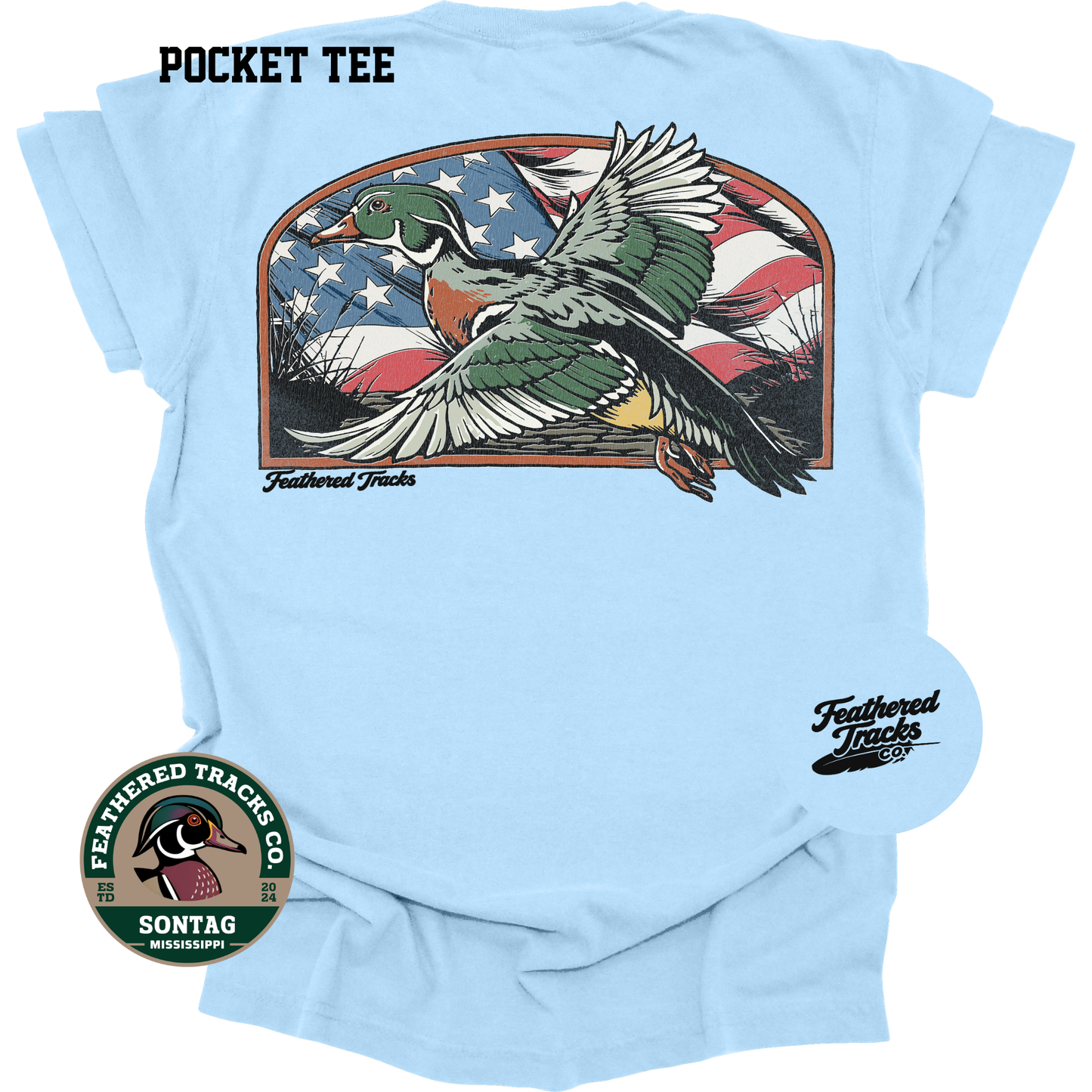Duck Flying American Flag