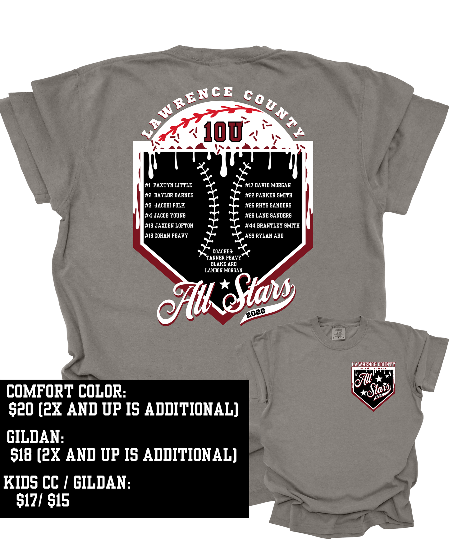 10U BOYS ALL STARS ROSTER TEE