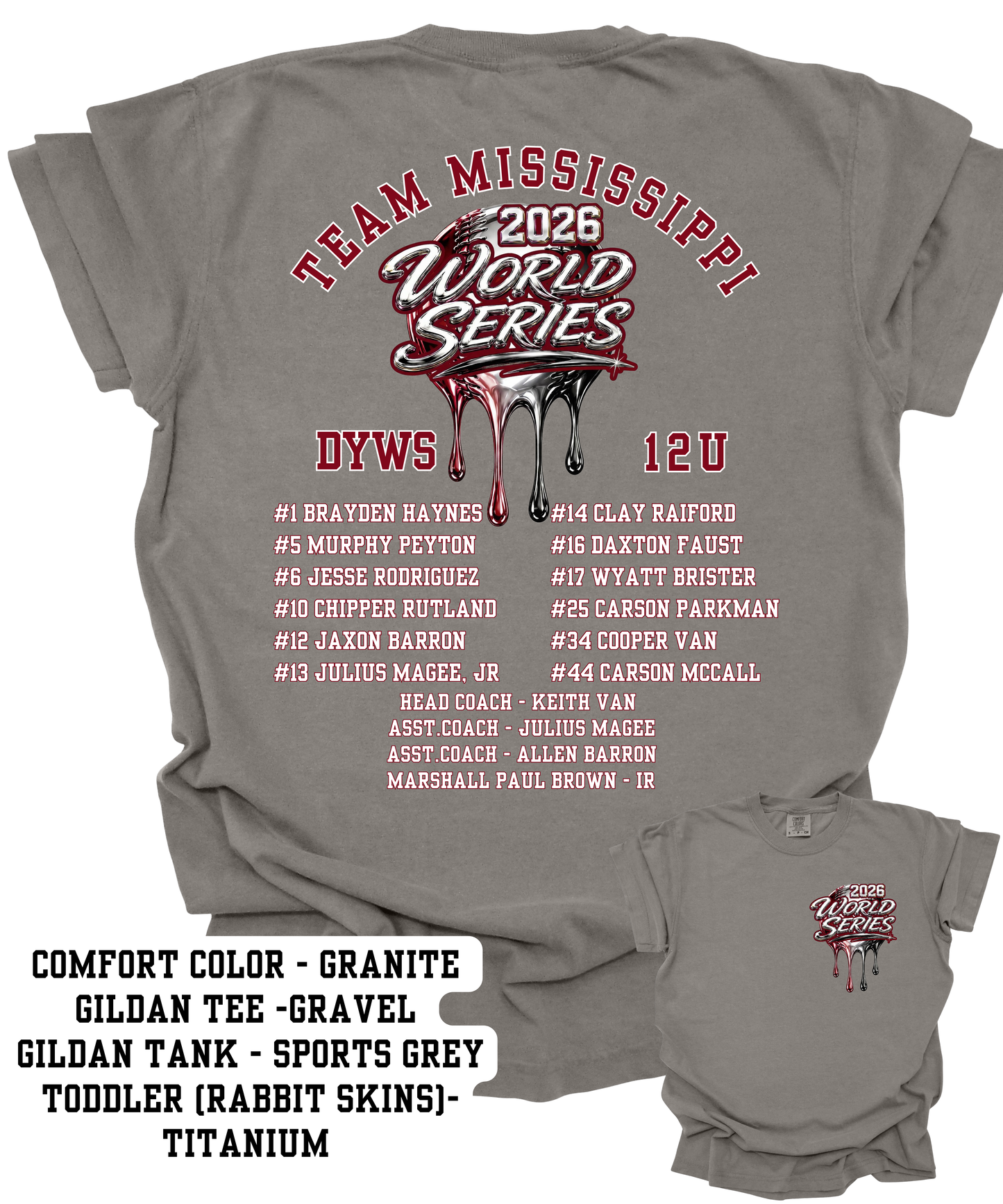 Team Mississippi Roster Tee