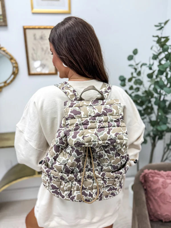 Duck Camo Quilted Backpack