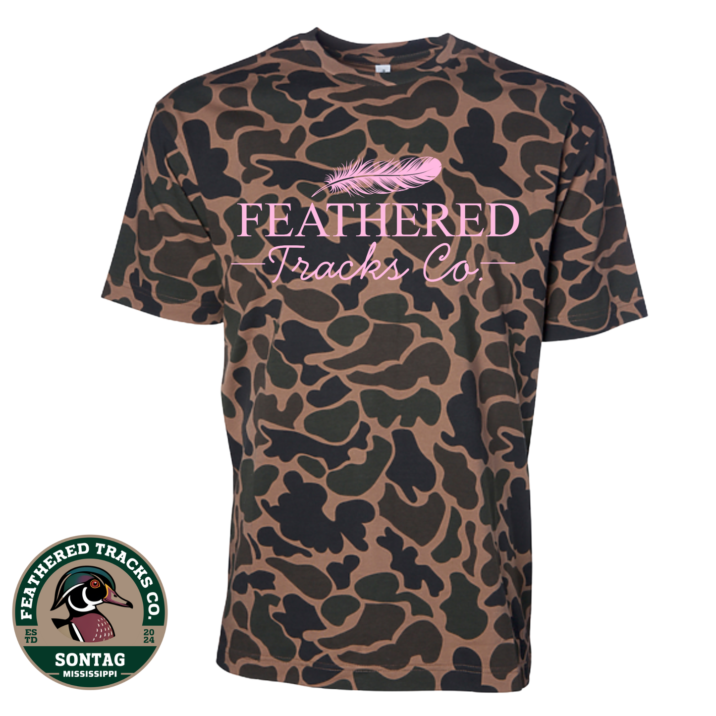 Pink FTC Logo - Duck Camo Tee