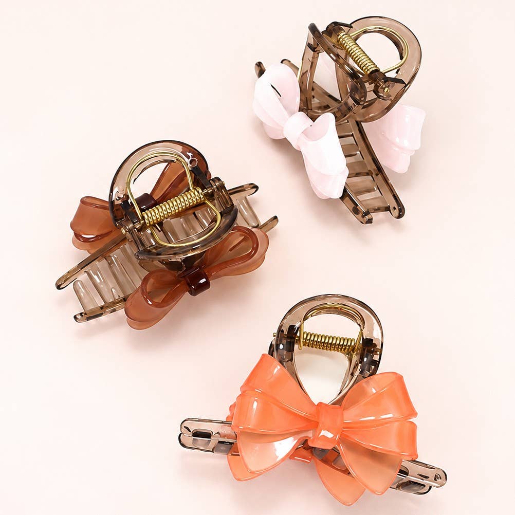 Sculpted Ribbon Bow Hair Claw Clips | 40H764