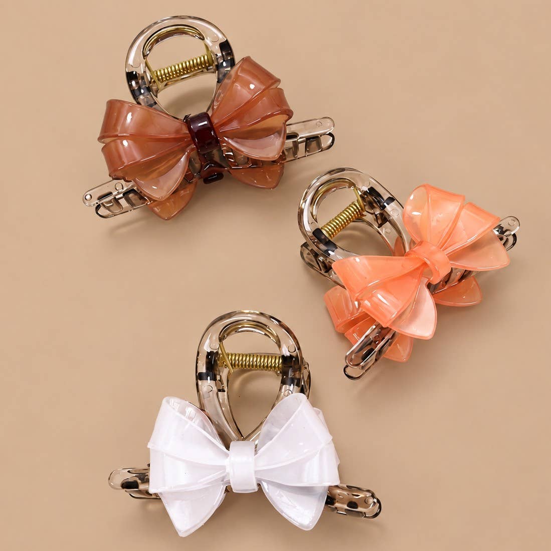 Sculpted Ribbon Bow Hair Claw Clips | 40H764