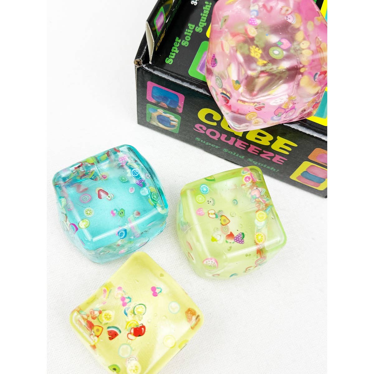 Satisfying Fruit Ice Cube Squishy Toy