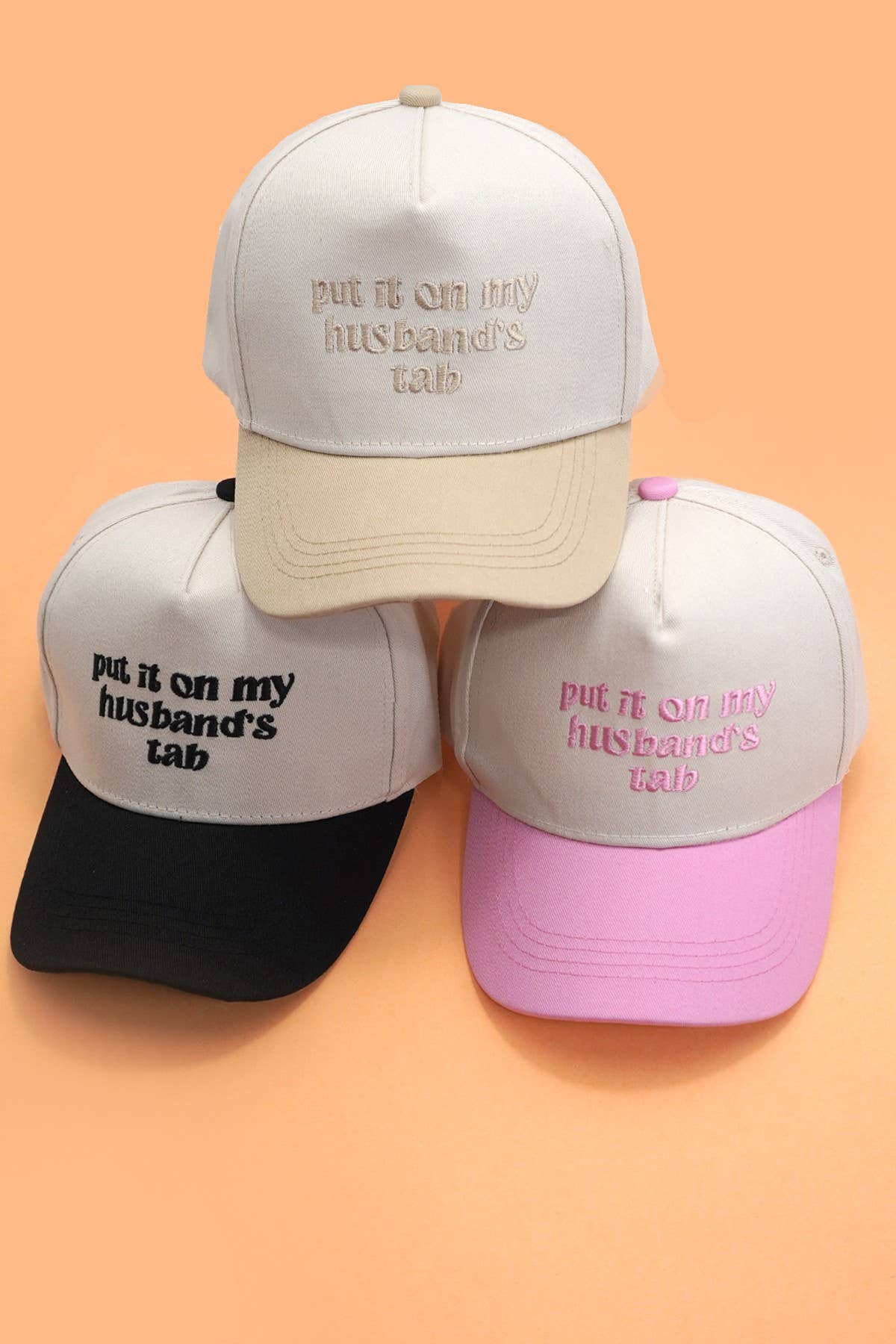 TWO TONE EMBROIDERY  WORD BASEBALL HAT CAP | 40HW730