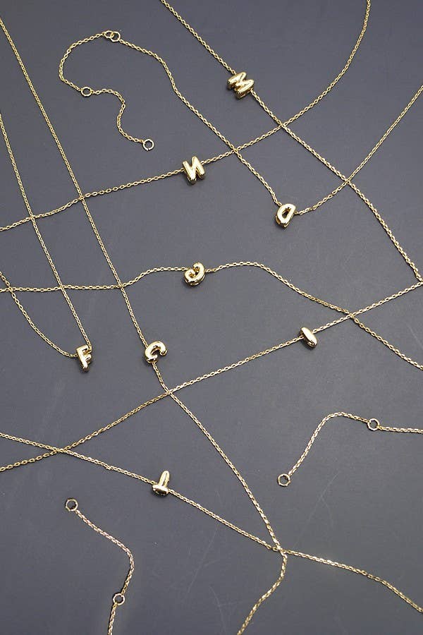MINI PERSONALIZED INITIAL 3D BUBBLE LETTER NECKLACE | 80N324