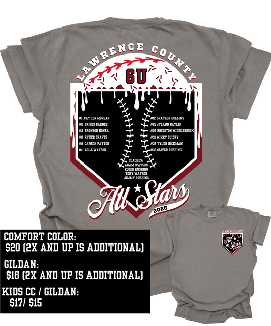 6U BOYS ALL STARS ROSTER TEE