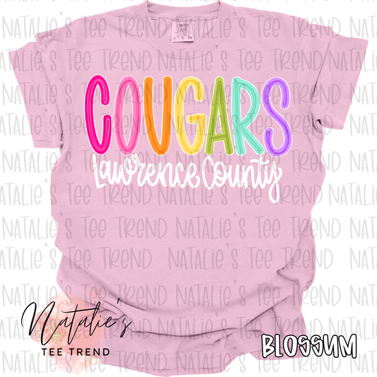 Lawrence County Cougars - Color Pop