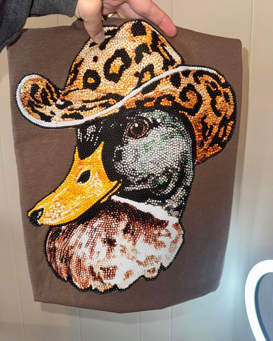 Faux Rhinestone Cowgirl Duck