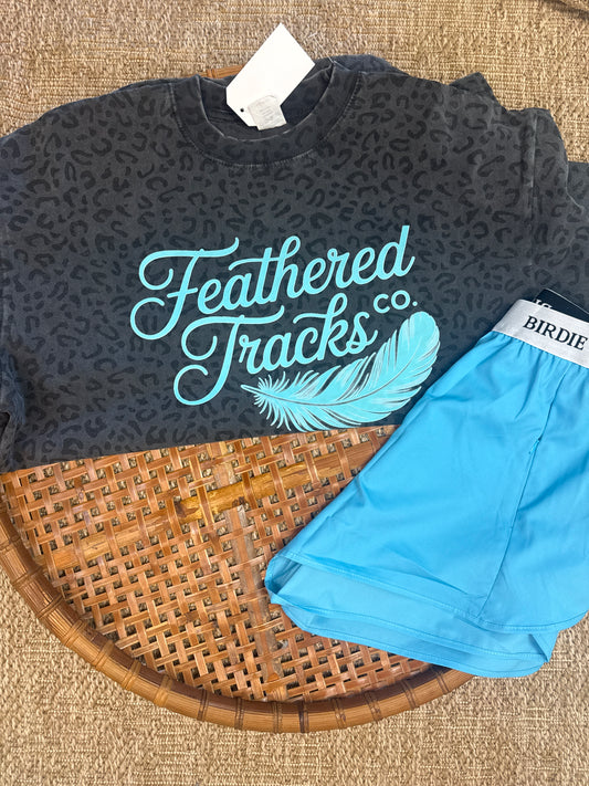 Grey Leopard Teal FT Tee