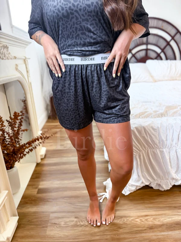 Midnight Leopard - Short Set