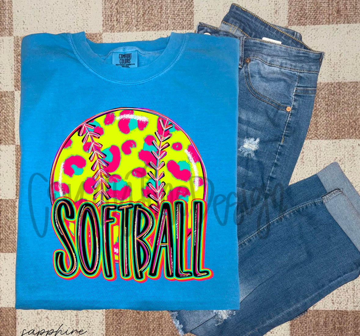 Neon Leopard Softball