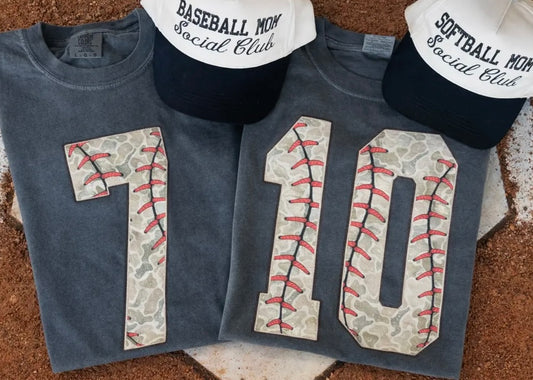 Camo Ball Numbers - Put number and color tee at checkout box please