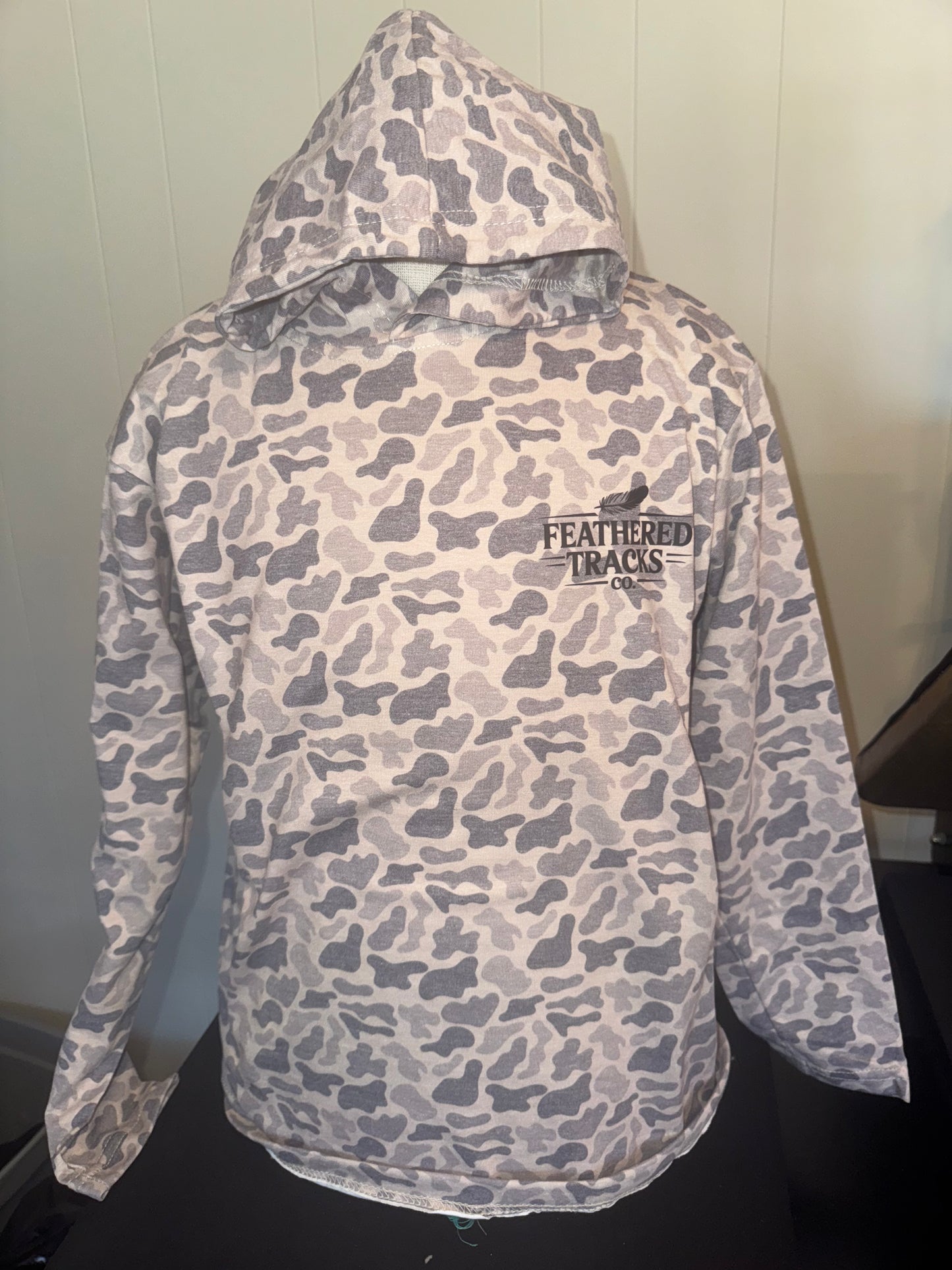 Brown - YOUTH - Washed Camo LS Hoodie