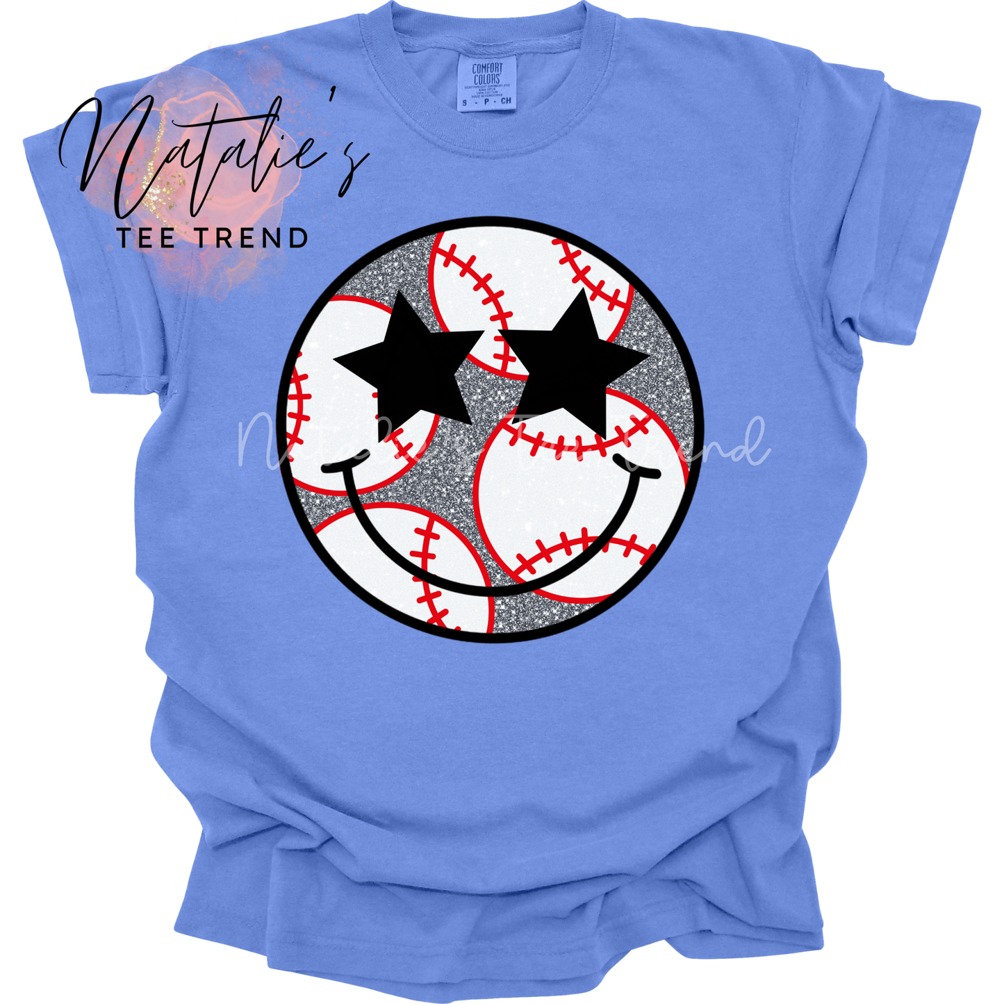 Baseball Smiley - Please put color of tee at checkout note box