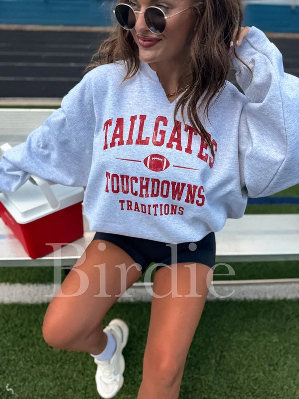 Tailgates SPLIT NECK Crewneck