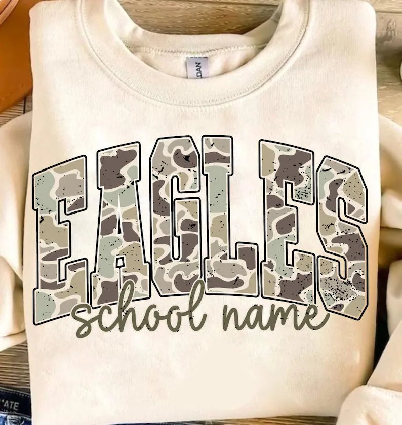 Camo Distressed - CUSTOM SCHOOL / MASCOT